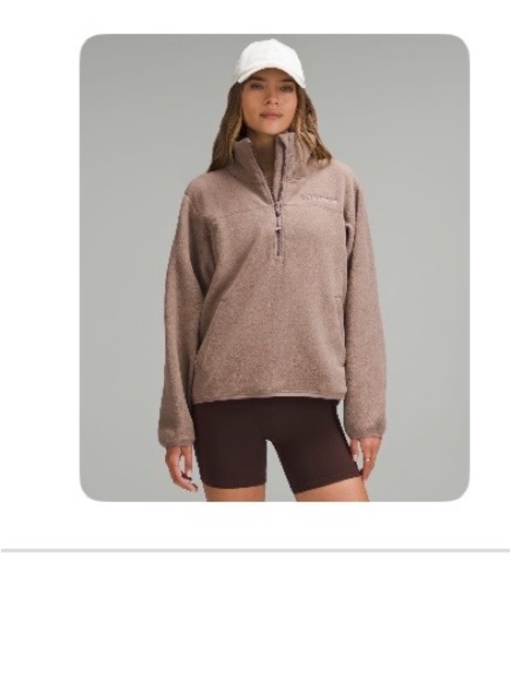 Lululemon oversized Half-Zip fleece Pullover - Taupe